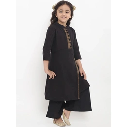 Bitiya by Bhama Girls Black Solid Kurta with Palazzos