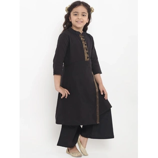 Bitiya by Bhama Girls Black Solid Kurta with Palazzos