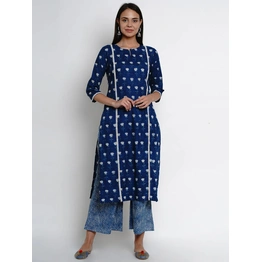 Bhama Couture Women Blue & White Indigo Printed Kurta with Palazzos