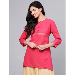 Bhama Couture Women Fuschia Solid Kurti