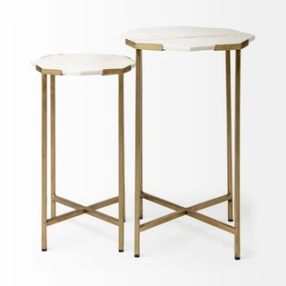 Alison Octagon Marble Side Tables