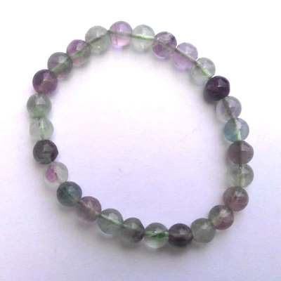 Fluorite Round Plain Beads Bracelet