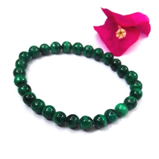 Malachite Round Plain Beads Bracelet