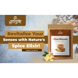 Go-Yogik Chai Tea Masala Spice powder[ 100g-(80 cups] Authentic Blend of Ginger cinnamon cardamom- Caffeine Free, Vegan, Unsweetened, No tea leaf