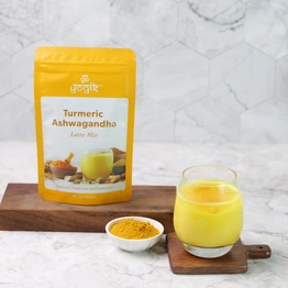 Go-Yogik Golden Turmeric Milk blend with Ashwagandha Ginger Ceylon Cinnamon 100g (50 servings). Caffiene Free, Gluten Free, Vegan, No sugar, no Additives.