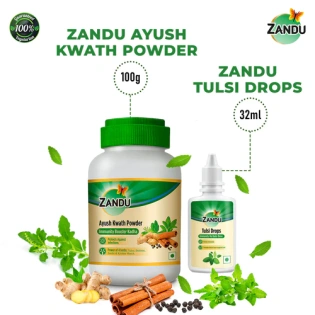 Ayush Kwath Powder (100g) & Tulsi Drops (32ml) Combo