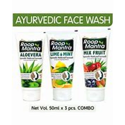 Roop Mantra Combo Pack of Mix Fruit, Neem & Lime Mint Face Wash (50ml Each)