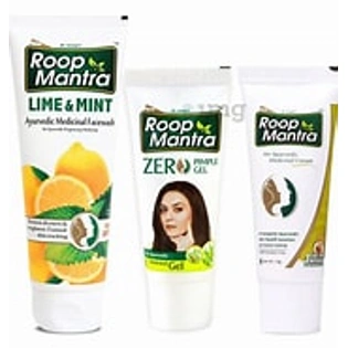 Roop Mantra Combo Pack of Lime Mint Face Wash 115ml, Zero Pimple Gel 15gm & Face Cream 30gm