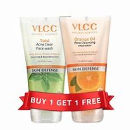 VLCC Tulsi Acne Clear Face Wash with Orange Oil Pore Cleansing Face Wash Free (150ml Each)