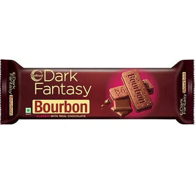 Sunfeast Dark Fantasy Bourbon, Classic Biscuit Made With Real Chocolate, 100g