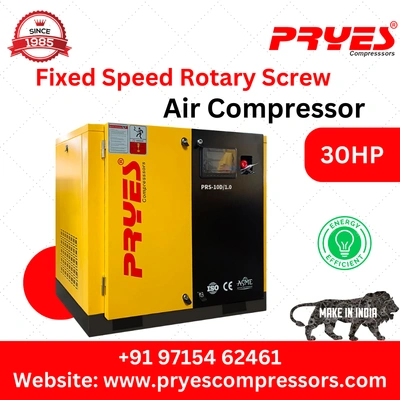 30HP Fixed Speed Screw Air Compressor - PRYES PRS-30D | PRS COMPRESSORS PRIVATE LIMITED