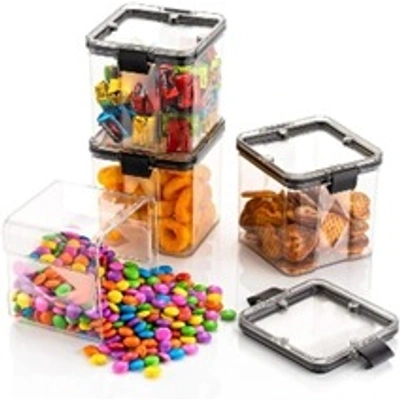 Bluekites 4 Pc Square Container 700 Ml Used For Storing Types Of Food Stuffs And Items.