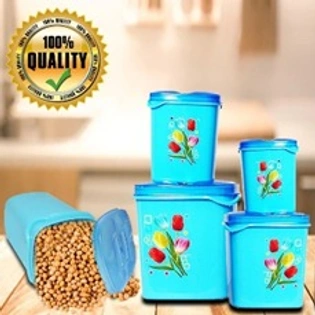 Bluekites 4 Pcs Container Set For Kitchen Storage Airtight (3000, 2000, 1500, 500Ml)