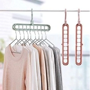 Bluekites Anti-skid Plastic 9-Holes Magic Wardrobe Folding Hangers