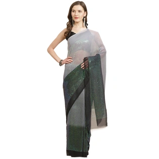 Women Pure Georgette Ombre Party Wear Saree Set