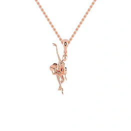 Tiny Gold Ballerina Necklace, Dainty Ballet Charm, 9K 14K 18K Gold Necklace, Rose Gold, Dance Jewelry, Dancer Pendant, Gift For Daughter