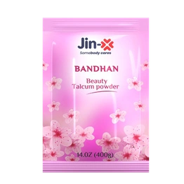 JINX Bandhan Natural White Body Talcum Powder 400gm Pouch for Beauty Salons