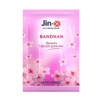 JINX Bandhan Natural White Body Talcum Powder 400gm Pouch for Beauty Salons