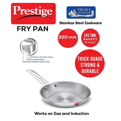 TriPly Spledor Fry Pan without Lid, 220 mm, 1.2 Litre