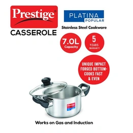 Platina Popular SS Casserole with Lid, 260 mm