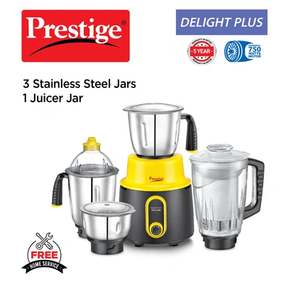 Delight Plus 4 Jar Mixer Grinder, 750 W