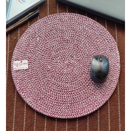 BulkySanta Cotton Place mats 38 cm (15") Round Table Mats, Heat Resistant, Reversible Use, Washable (Maroon)