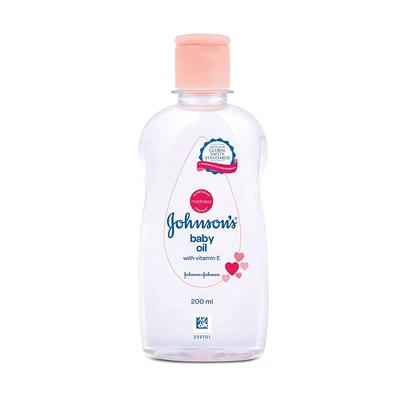 Johnson's Baby Oil, Non-Sticky for easy spread and massage, 200ml