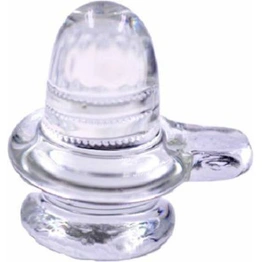 craftfry shivling Glass showpiece in home decor for puja Decorative Showpiece - 5 cm (Glass, Clear)