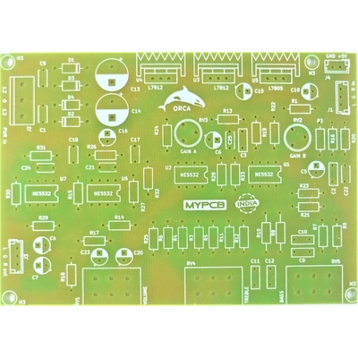 Hi-fi Stereo Bass Treble with Gain Control and Active Volume - PCB only