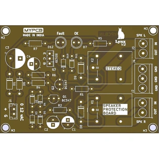 12v Stereo Speaker Protection Board 10 Ampere Dual Channel - PCB only - New Version