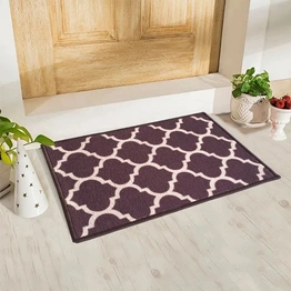 Trellis Islamic trellis Anti-Slip Floor Mat, Brown (40x60cm)