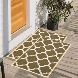 Trellis Anti-Slip Multipurpose Floor Mat Set 40x60CM, Olive Islamic