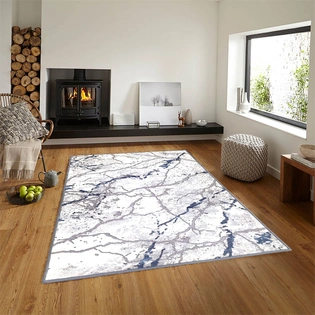 Anti-Slip Rug (3x5ft), Grey 3D Marble