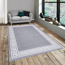 Matz and More Anti-Slip Rug (3x5ft), Grey Greek Single Line