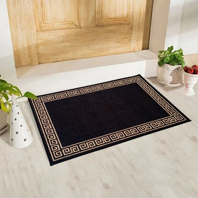 Anti-Slip Multipurpose Floor Mat 40x60CM, Black Gold Greek Single Line