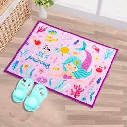 Anti-Slip Kids Multipurpose Floor Mat 40x60CM, Purple Mermaid