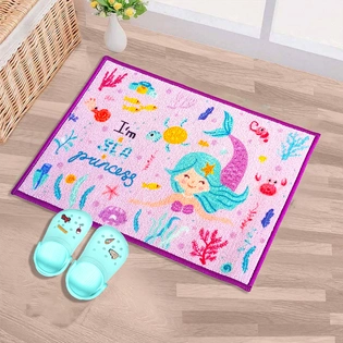 Anti-Slip Kids Multipurpose Floor Mat 40x60CM, Purple Mermaid