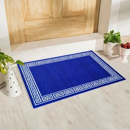 Anti-Slip Multipurpose Floor Mat 40x60CM, Blue Greek Single Line