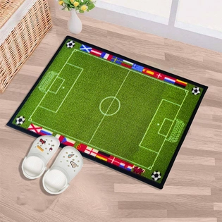 Anti-Slip Kids Multipurpose Floor Mat 40x60CM, Green Sports Football Field