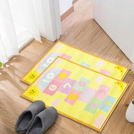 Anti-Slip Kids Multipurpose Floor Mat Set 40x60CM, Yellow Hopscotch