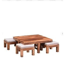 Ramdoot furniture Solid Wood Nesting Coffee Table Set In Teak Finish