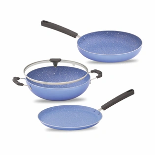 Jaipan Induction Base 3Pcs Nonstick Gift Set (Blue)