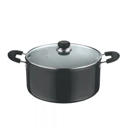 Vinod Hard Anodised Sauce Pot With Glass Lid - 28 Cm, 8.6 L