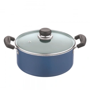 Vinod Zest Non Stick Casserole With Glass Lid - 24 Cm, 5 L