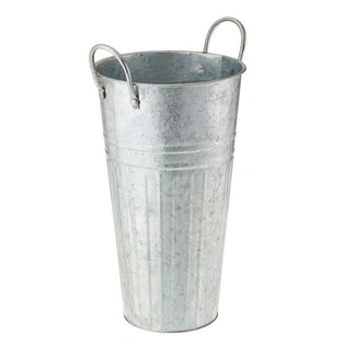 Galvanized Metal Flower Pot