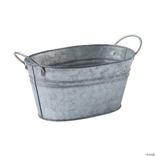 Galvanized Metal Flower Pot