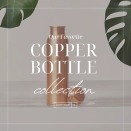 Pure Copper Water Bottle with 1000ml Capacity