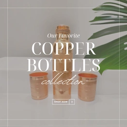 Pure Copper Water Bottle & 2 Glasses Set – Black Antique Engraving Design