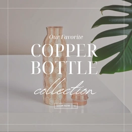 Diamond Copper Water Bottle - 1000 ML Capacity | Antibacterial Properties