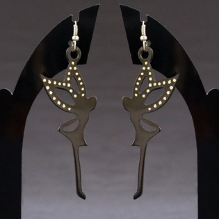 GiTAGGED® Bidriware Silver Inlay Angel Earring